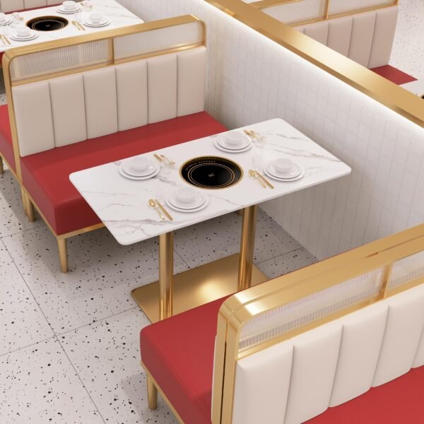 Simple Rock Plate Restaurant Long Table YJT005 - 图片 4