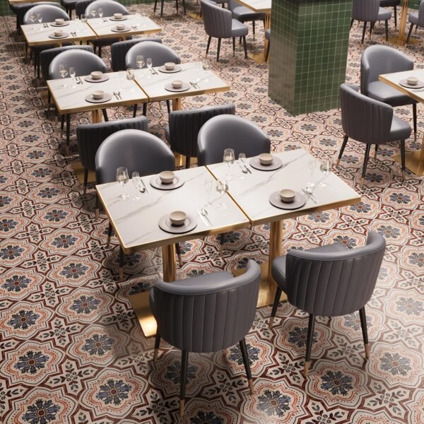 Sintered Stone Table Top with Gold Edge YJT006 - 图片 7