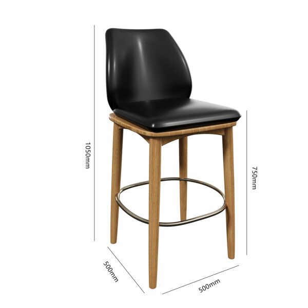 Black Timber Bar Stool YJBM011 - 图片 2