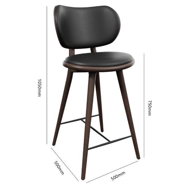 Black Wood Bar Stool YJBM017 - 图片 6