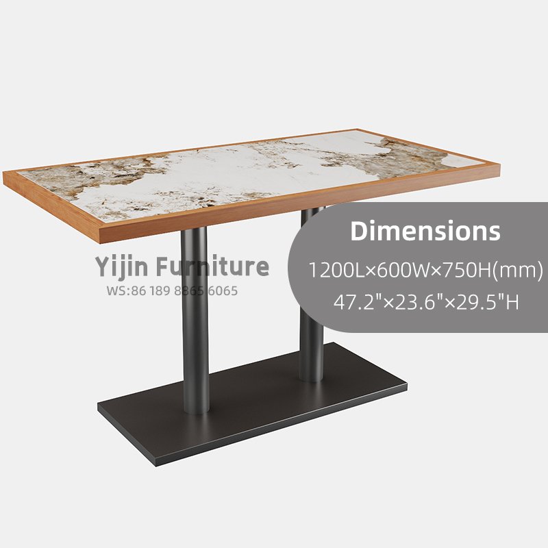 Rectangular Stone-Top Café Table YJT020 - 图片 2