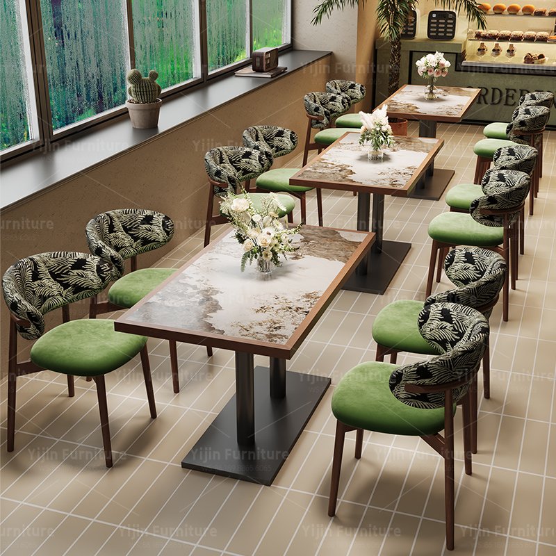 Rectangular Stone-Top Café Table YJT020 - 图片 5