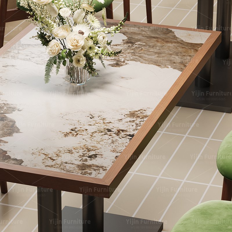 Rectangular Stone-Top Café Table YJT020 - 图片 3
