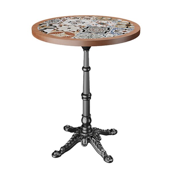 Round Tile Bistro Table | Industrial Style YJT012
