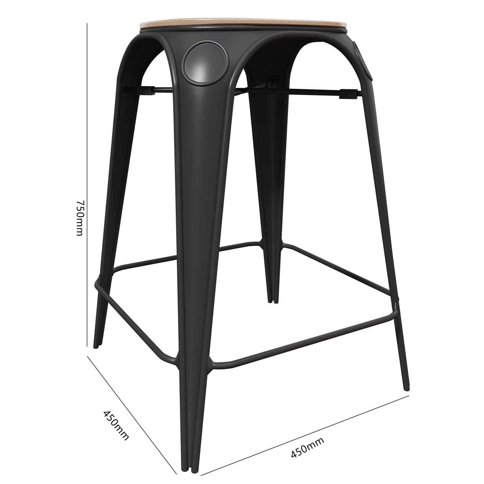 Metal Bar Counter Stool YJBM029 - 图片 5